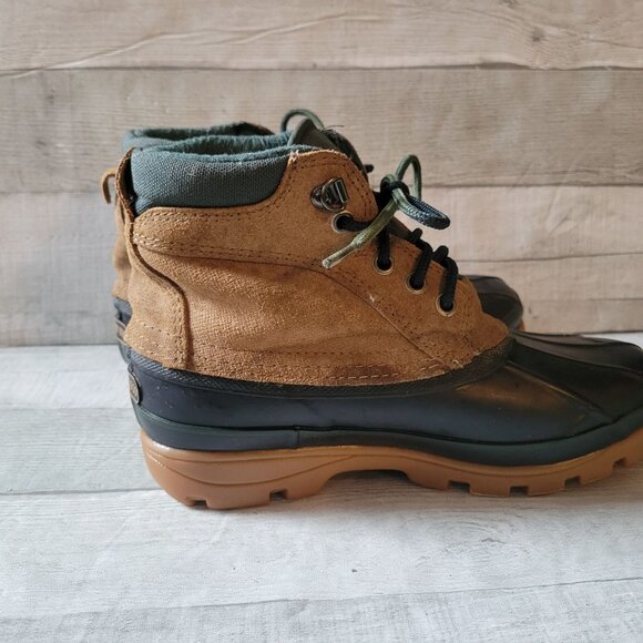 London Fog Ridge Duck Boots 7M Suede & Rubber Brown/Black - Picture 2 of 6